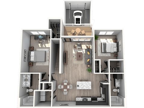 1 bedroom with garage